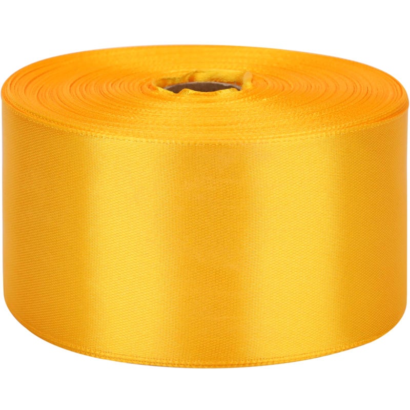 Nsilu 2 inch Yellow Satin Ribbon 50 Yards Solid Fabric Ribbons Roll for Gift Wrapping  Satin Weddings Flower Bouquet  Invitations Sewing Party Decorations  Holiday Decorating and More - Image 1